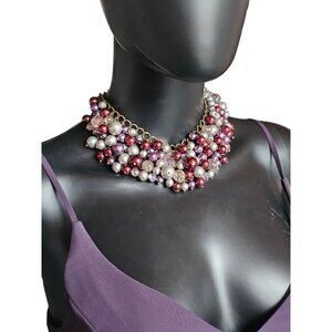 Purple Beaded Cluster Bib Necklace - Sequin/Nordstom
